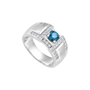 Nhẫn nam Kim cương Vàng trắng 58,5% (14K) VELORA Thuận Buồm Xuôi Gió DDDDW013495