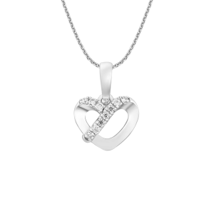 Mặt dây chuyền Kim cương Vàng Trắng 58,5% (14K) VELORA Kind Heart DDDDW003006