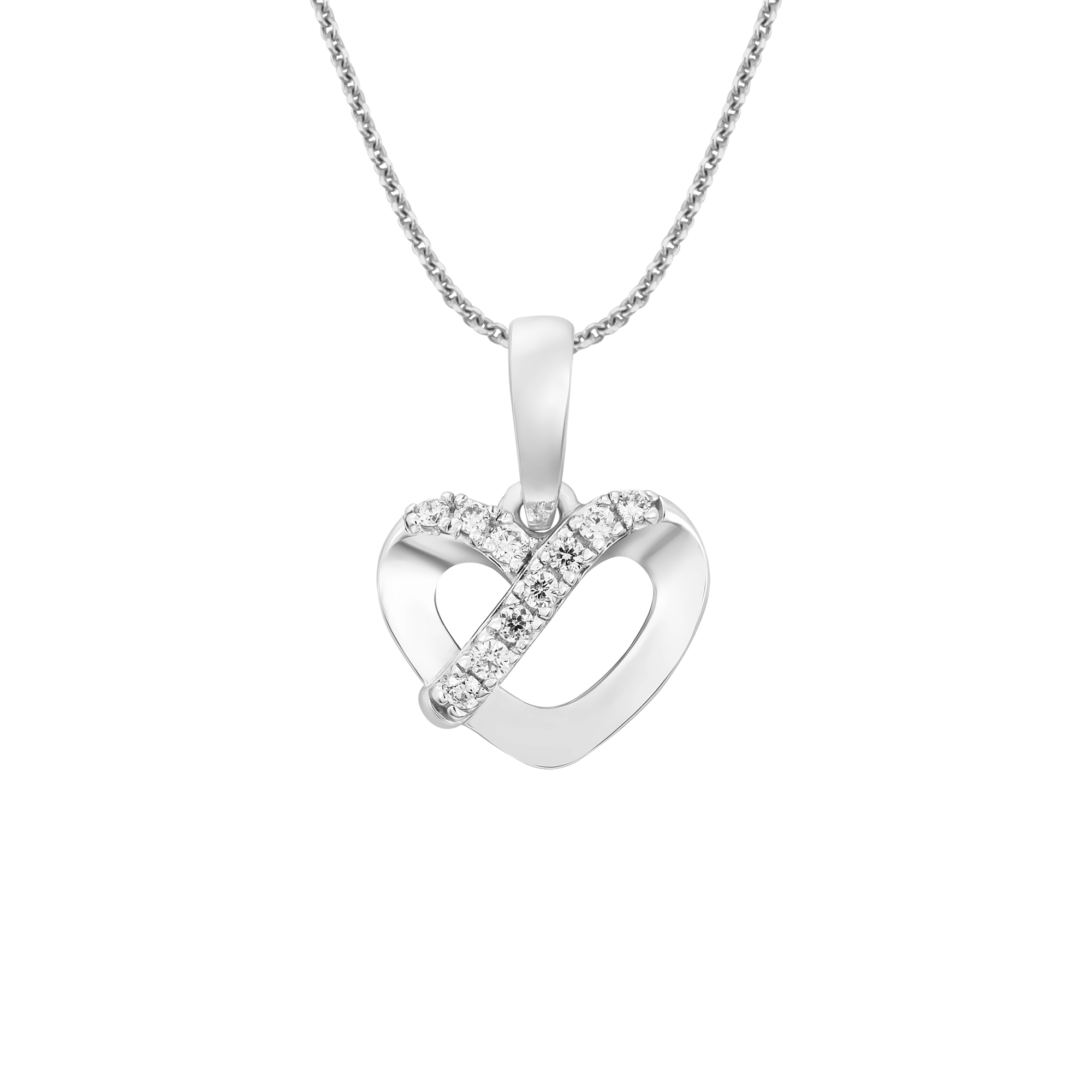 Mặt dây chuyền Kim cương Vàng Trắng 58,5% (14K) VELORA Kind Heart DDDDW003006